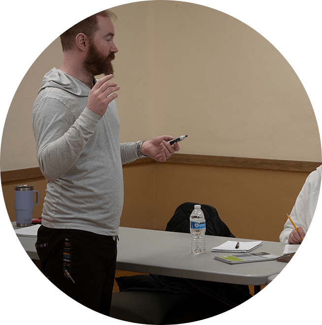 A teacher giving a lesson.